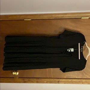 Black lace up baby doll dress